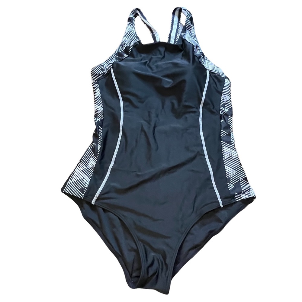 My Charmo Black one piece Swimsuit‎ size large UPF + 50